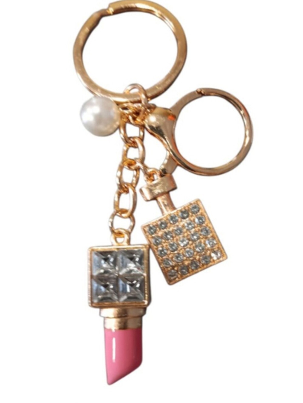 Bling Lipstick/Pearl Bag Charm/Key Chain NWT - Picture 6 of 6